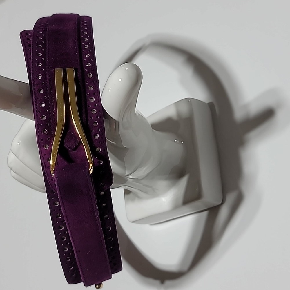 CHARLES JORDAN Purple Suede Belt Bohemian Vintage Southwestern  adjustable OS